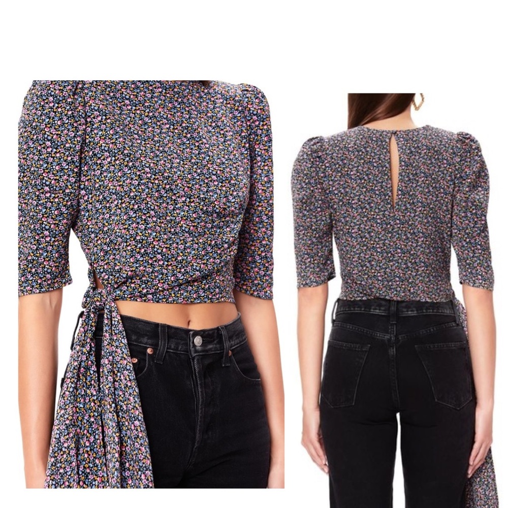 AFRM | NWT Viper Knot Detail Floral Crop Top XL
